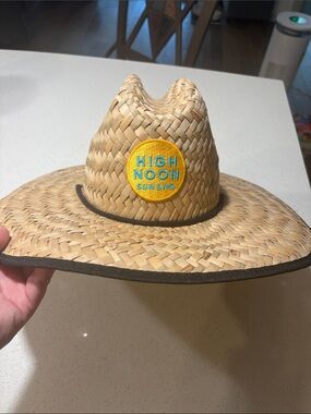 High Noon Straw Sun Hat - Natural with Yellow Patch